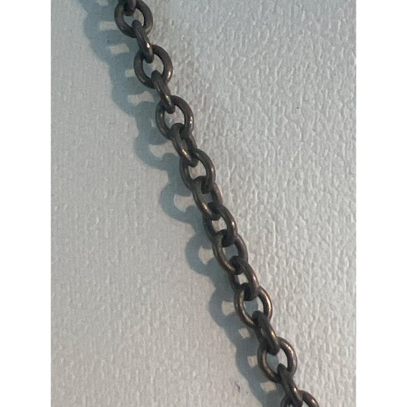 Touchstone Crystal Royal Blue Crystal Necklace Oxidized Silver Adj 16" + 3" - Picture 4 of 6